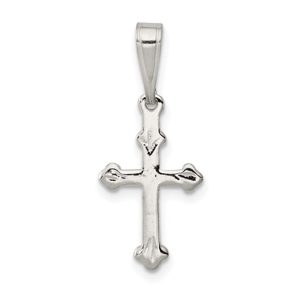 QC3340.jpg Sterling Silver Budded Cross Charm - Image 1