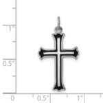 Sterling Silver Platinum-plated Enameled Cross Charm - Image 3