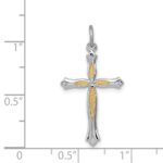 Sterling Silver Platinum-plated and Vermeil Cross Pendant - Image 3