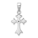 Sterling Silver Rhodium-plated CZ Cross Pendant - Image 4