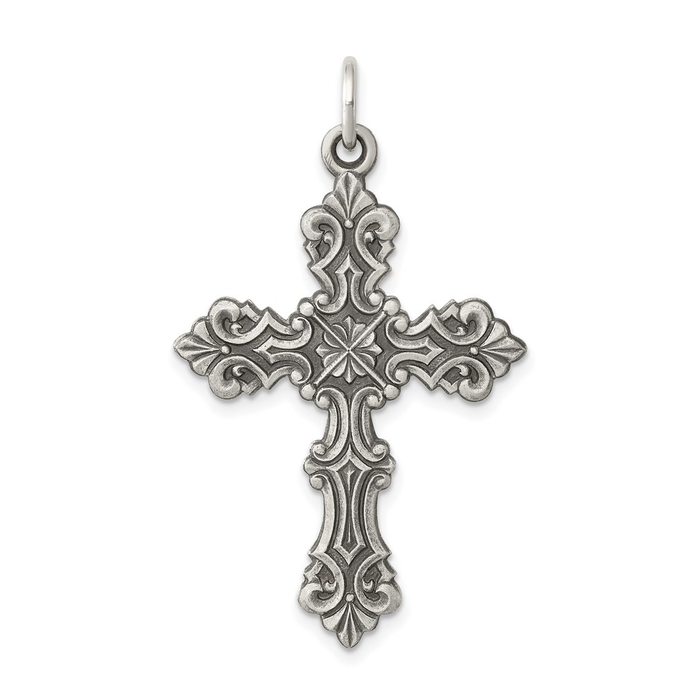 QC3359.jpg Sterling Silver Antiqued Cross Pendant - Image 1