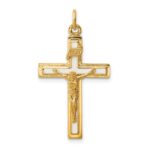 Sterling Silver Enamel w/Yellow Vermeil INRI Crucifix Charm