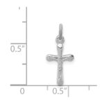Sterling Silver Platinum-plated Crucifix Charm - Image 3