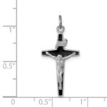 Sterling Silver Platinum-plated Enameled Crucifix Charm - Image 3