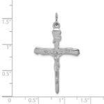 Sterling Silver Platinum-plated Crucifix Pendant - Image 3