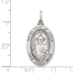 Sterling Silver Antiqued Sacred Heart of Jesus Medal - Image 3