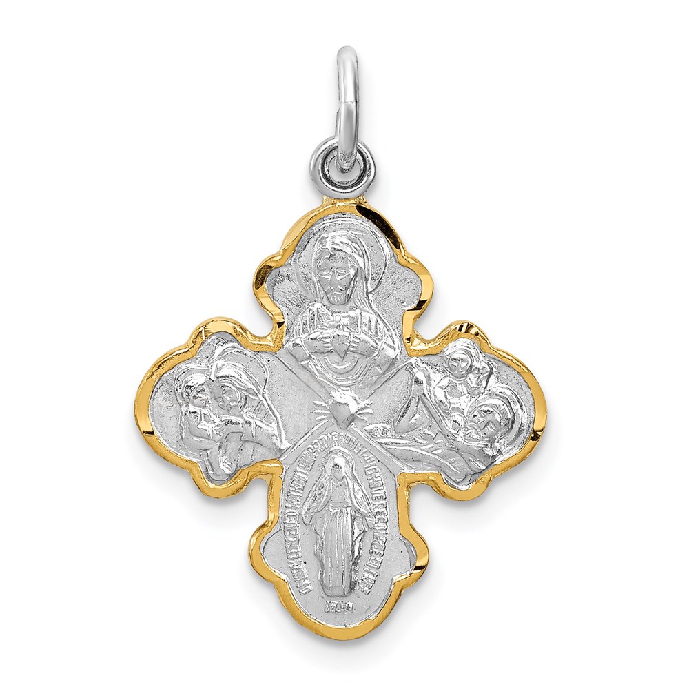 QC3462.jpg Sterling Silver Platinum-plated & Vermeil 4-way Medal - Image 1