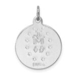 Sterling Silver Platinum-plated Miraculous Medal - Image 3