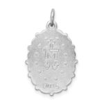 Sterling Silver Platinum-plated Miraculous Medal - Image 3