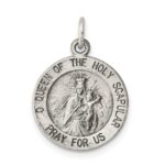 Sterling Silver Antiqued Queen of the Holy Scapular Medal