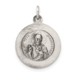 Sterling Silver Antiqued Queen of the Holy Scapular Medal - Image 3