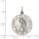 Sterling Silver Antiqued Queen of the Holy Scapular Medal - Image 3