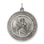 Sterling Silver Antiqued St. Christopher Medal