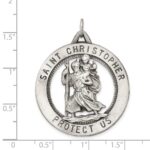 Sterling Silver Antiqued St. Christopher Medal - Image 3