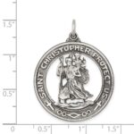 Sterling Silver Antiqued St. Christopher Medal - Image 3