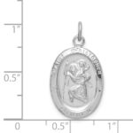 Sterling Silver Platinum-plated St. Christopher Medal - Image 4
