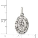 Sterling Silver Antiqued St. Christopher Medal - Image 3