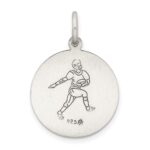Sterling Silver Antiqued St. Christopher Football Medal - Image 3