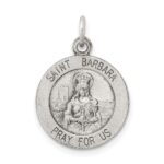 Sterling Silver Antiqued Saint Barbara Medal