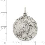 Sterling Silver Antiqued Saint Francis of Assisi Medal - Image 3