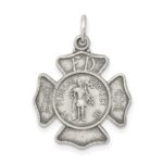 Sterling Silver Antiqued Saint Florian Badge Medal