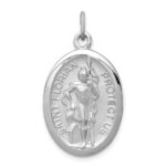 Sterling Silver Platinum-plated Saint Florian Medal