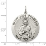 Sterling Silver Antiqued Saint Jude Thaddeus Medal - Image 3