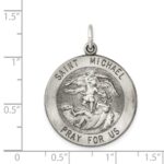 Sterling Silver Antiqued Saint Michael Medal - Image 3