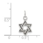 Sterling Silver Antiqued Star of David Charm - Image 3