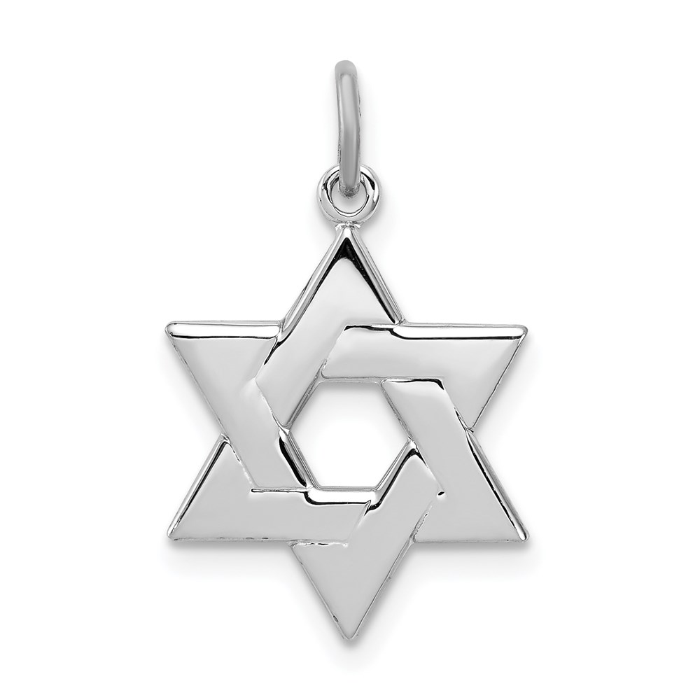 QC3688.jpg Sterling Silver Platinum-plated Star of David Charm - Image 1