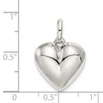 Sterling Silver Puffed Heart Charm - Image 3