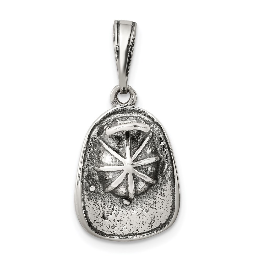 QC3756.jpg Sterling Silver Antiqued Fireman's Helmet Charm - Image 1