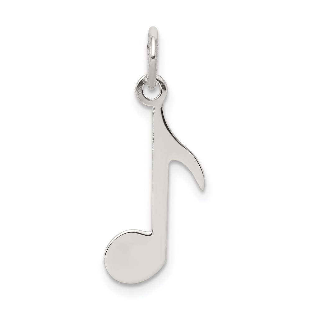 QC3758.jpg Sterling Silver Rhodium-plated Musical Note Polished Charm - Image 1