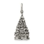 Sterling Silver Antiqued Christmas Tree Charm
