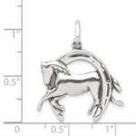 Sterling Silver Antiqued Horse in Horseshoe Charm - Image 3