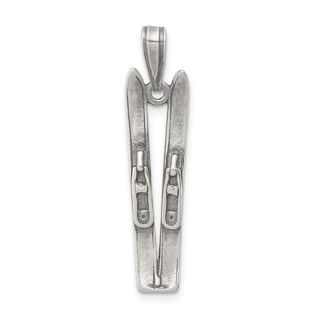 QC4155.jpg Sterling Silver Antiqued Ski's Charm - Image 1