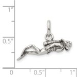 Sterling Silver Antiqued Scuba Diver Charm - Image 4