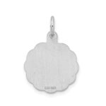 Sterling Silver/Rhodium-plated Brocaded Letter I Initial Pendant - Image 3