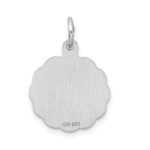 Sterling Silver/Rhodium-plated Brocaded Letter M Initial Pendant - Image 3