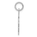 Sterling Silver/Rhodium-plated Brocaded Letter V Initial Pendant - Image 2