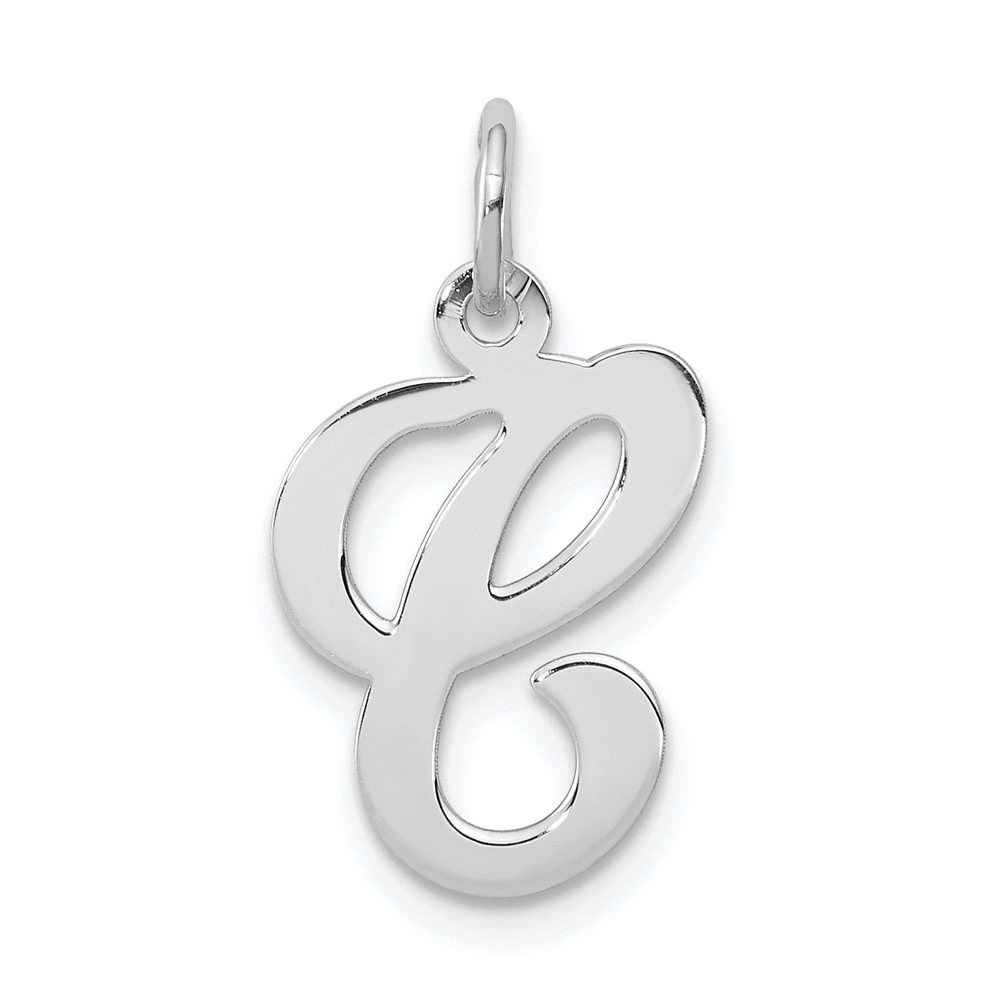 QC4163C.jpg Sterling Silver Rhodium-plated Stamped Letter C Initial Charm - Image 1