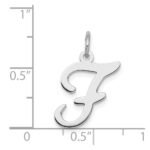 Sterling Silver Rhodium-plated Stamped Letter F Initial Charm - Image 4
