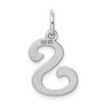 Sterling Silver Rhodium-plated Stamped Letter S Initial Charm - Image 3