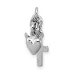 Sterling Silver Rhodium-plated Faith, Hope & Charity Charm - Image 4