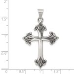 Sterling Silver Fleur De Lis Cross Pendant - Image 3