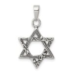 Sterling Silver Antiqued Star of David Charm