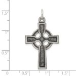 Sterling Silver Antiqued Celtic Cross Charm - Image 4