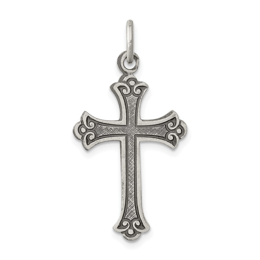 QC452.jpg Sterling Silver Antiqued Cross Pendant - Image 1