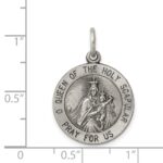 Sterling Silver Antiqued Queen of the Holy Scapular Medal - Image 3