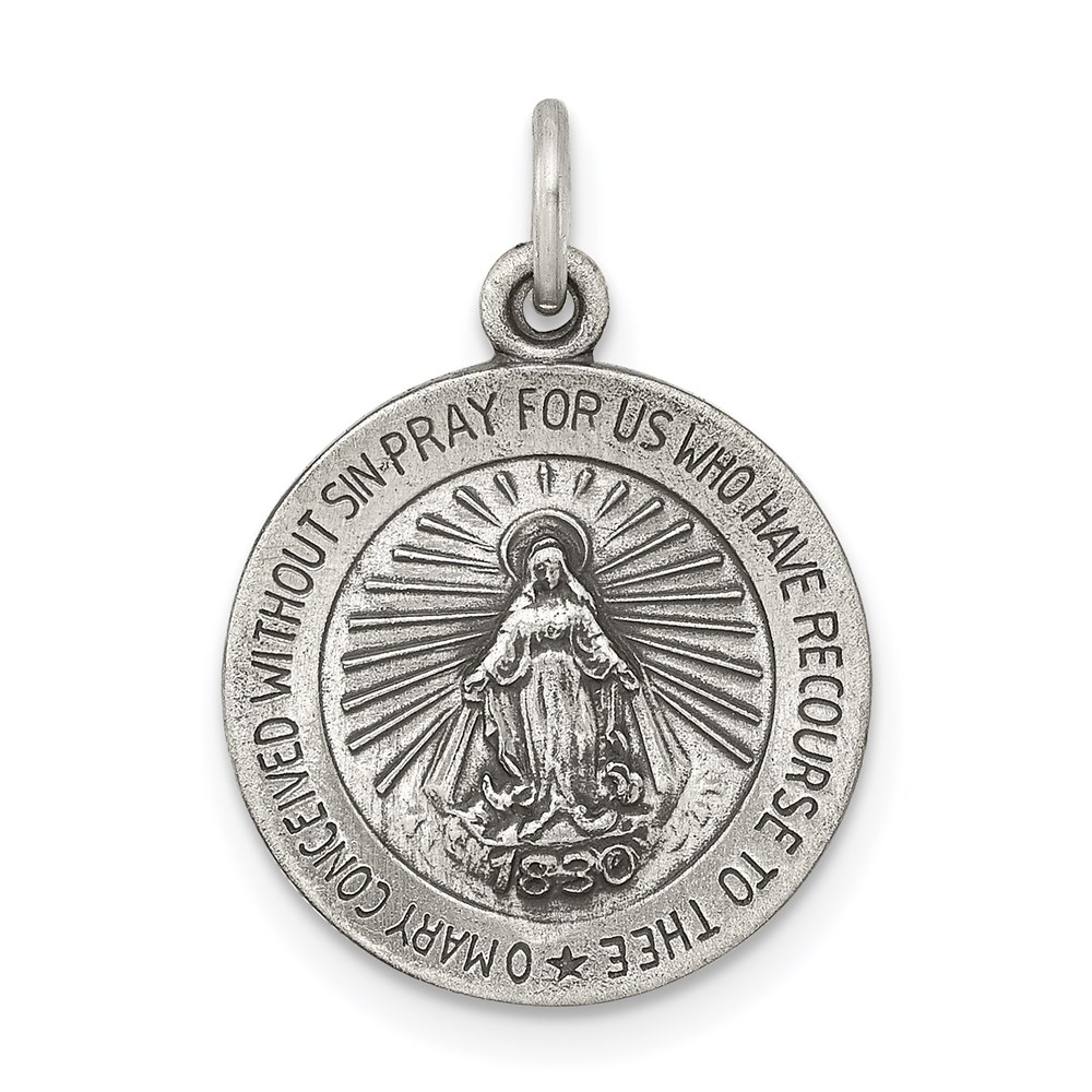 QC463.jpg Sterling Silver Antiqued Miraculous Medal - Image 1